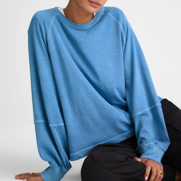 NWT Madewell White Relaxed Long-Sleeve Raglan Tee (Size M) - Picture 2 of 8